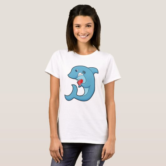 Sharp in Poker met Poker-kaarten T-shirt (Voorkant volledig)