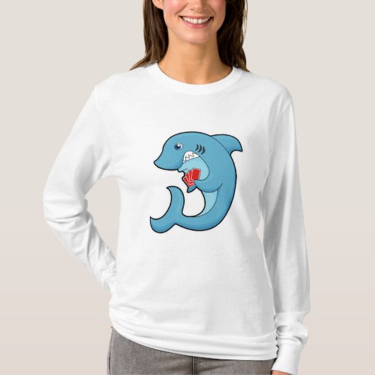 Sharp in Poker met Poker-kaarten T-shirt (Voorkant)