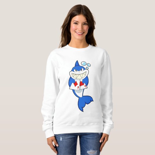 Sharp in Poker met Poker-kaarten Trui (Voorkant volledig)