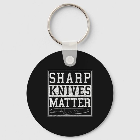 Sharp Knives - Funny Chef Gift Cooking Shirt Sleutelhanger (Voorkant)