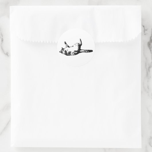 Sharp-Line Tabby Ronde Sticker (Tas)