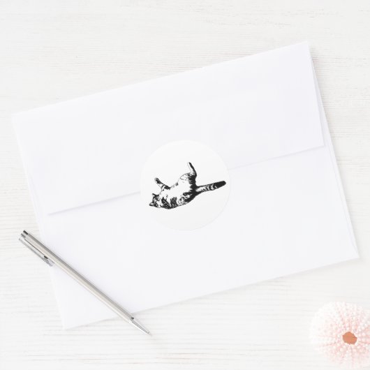 Sharp-Line Tabby Ronde Sticker (Envelop)