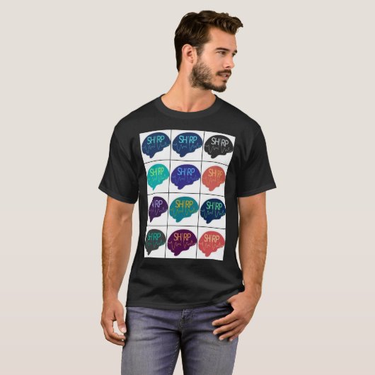 SHARP Multi-color hersenen T-shirt (Voorkant volledig)