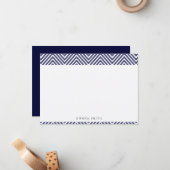 Sharp Navy Chevron Flat Note-kaarten Notitiekaartje (Voorkant / Achterkant in situ)