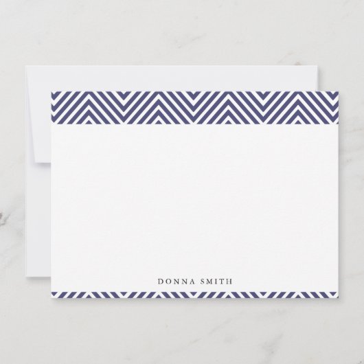 Sharp Navy Chevron Flat Note-kaarten Notitiekaartje (Voorkant)