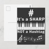 Sharp not Hashtag Piano Player Musician Keyboard Briefkaart (Voorkant / Achterkant)