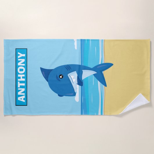Sharp on the Beach Personalized Beach Towel Strandlaken (Voorkant)