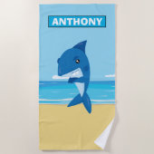Sharp on the Beach Personalized Beach Towel Strandlaken (Voorkant)