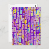 Sharp Paarse Bricks Wenskaart Briefkaart (Voorkant / Achterkant)