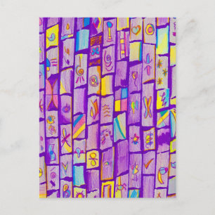 Sharp Paarse Bricks Wenskaart Briefkaart