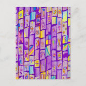Sharp Paarse Bricks Wenskaart Briefkaart (Voorkant)
