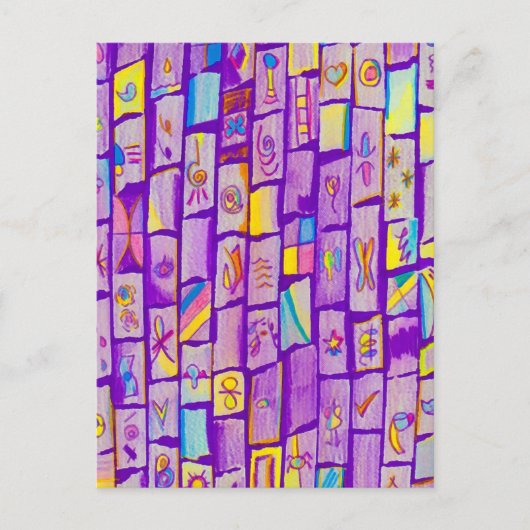 Sharp Paarse Bricks Wenskaart Briefkaart (Voorkant)