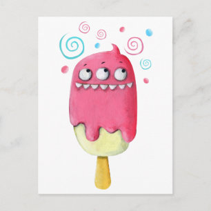 Sharp Teeth Monster Ice Cream Popsiche Briefkaart