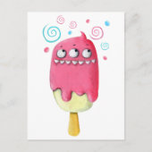 Sharp Teeth Monster Ice Cream Popsiche Briefkaart (Voorkant)