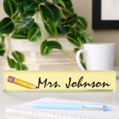 Sharp Yellow Pencil School Engels leraar schrijven Naambordje