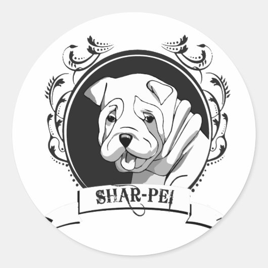 SHARPEI (2) RONDE STICKER (Voorkant)