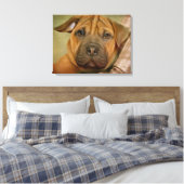 Sharpei-Beagle Puppy Canvas Afdruk (Insitu (Slaapkamer))