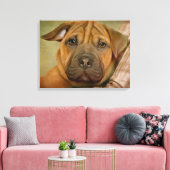 Sharpei-Beagle Puppy Canvas Afdruk (Insitu (Woonkamer))
