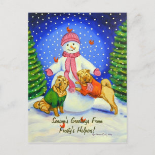 SharPei-Briefkaarten Feestdagenkaart