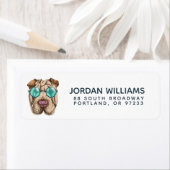 Sharpei in zonnebril | Jouw namen toevoegen Etiket (Insitu)