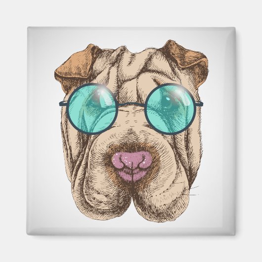 Sharpei in zonnebrillen magneet (Voorkant)