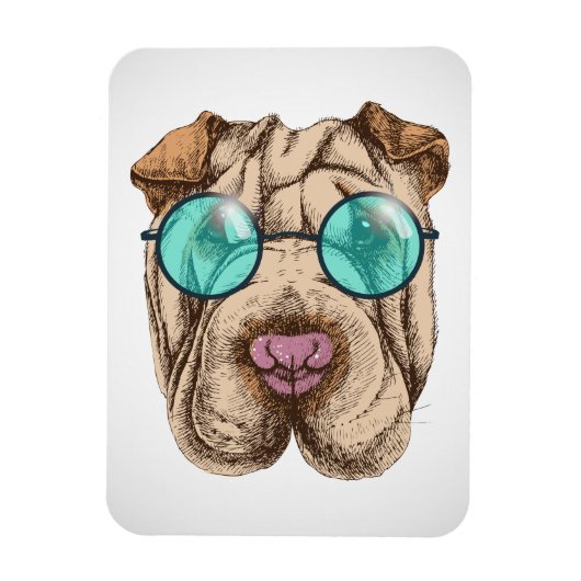 Sharpei in zonnebrillen magneet (Verticaal)