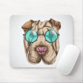 Sharpei in zonnebrillen muismat (Met muis)