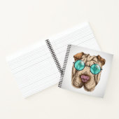 Sharpei in zonnebrillen notitieboek (Binnen)