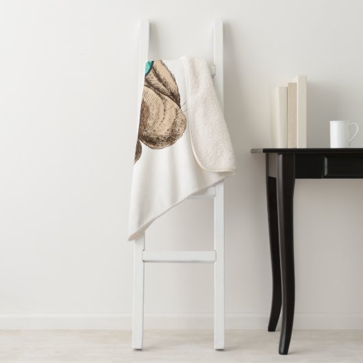 Sharpei in zonnebrillen sherpa deken (In situ)