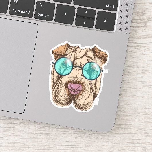 Sharpei in zonnebrillen sticker (Detail)