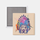 Sharpei Native American Indian Chief Magneet (Voorkant / Achterkant)