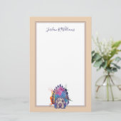 Sharpei Native American Indian Chief | Naam toevoe Briefpapier (Staand voorkant)