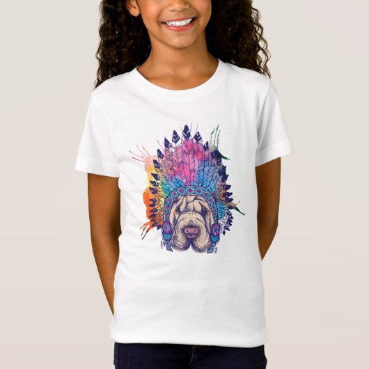 Sharpei Native American Indian Chief T-shirt (Voorkant)
