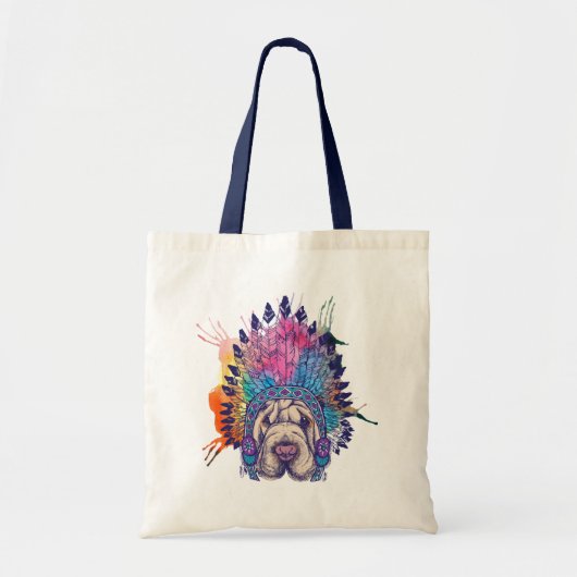 Sharpei Native American Indian Chief Tote Bag (Voorkant)