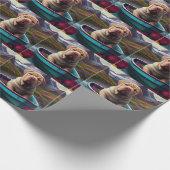 Sharpei op een peddel: Een Schilderachtig avontuur Cadeaupapier (Hoek)