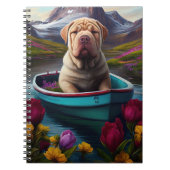 Sharpei op een peddel: Een Schilderachtig avontuur Notitieboek (Voorkant)
