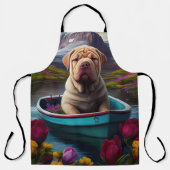 Sharpei op een peddel: Een Schilderachtig avontuur Schort (Voorkant)
