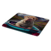 Sharpei op een peddel: Een Schilderachtig avontuur Snijplank (Hoek)