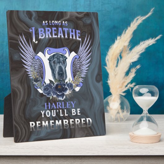 Sharpei Zolang ik Adem Gedenkplaat Fotoplaat (Zijkant)