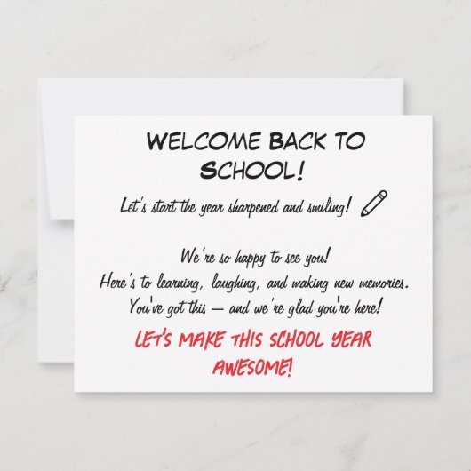 Sharpened & Smiling – Back to School Flat Card (Achterkant)