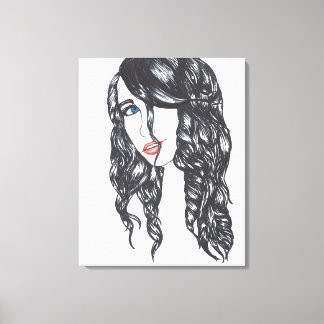 Sharpie Meisje Uitgerekte Canvasprint (Middelgroot Canvas Afdruk