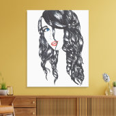 Sharpie Meisje Uitgerekte Canvasprint (Middelgroot Canvas Afdruk (Insitu (Woonkamer))