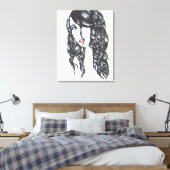 Sharpie Meisje Uitgerekte Canvasprint (Middelgroot Canvas Afdruk (Insitu (Slaapkamer))