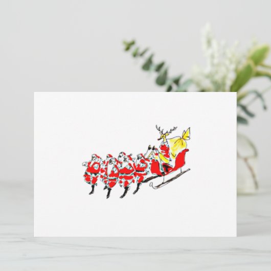 Sharpie Santas Christmas Kaart (Staand voorkant)