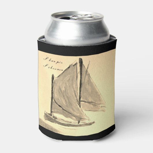 Sharpie Schooner Sailboat - Beverage Koelbox Blikjeskoeler (Blikje Voorkant)