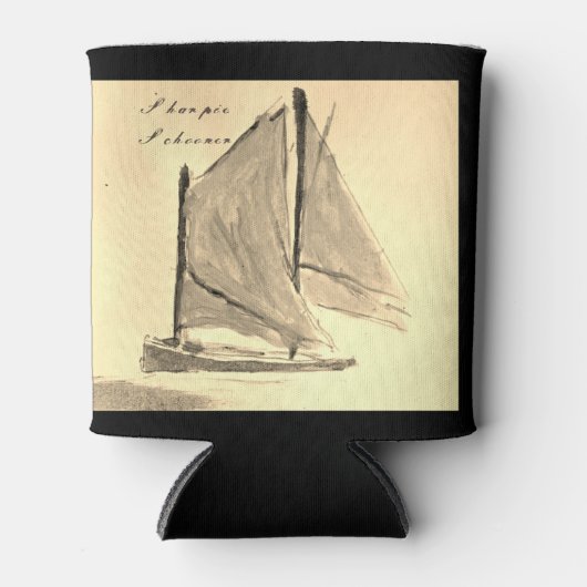 Sharpie Schooner Sailboat - Beverage Koelbox Blikjeskoeler (Voorkant)