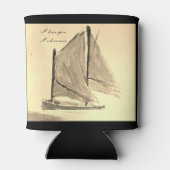 Sharpie Schooner Sailboat - Beverage Koelbox Blikjeskoeler (Achterkant)