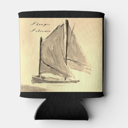 Sharpie Schooner Sailboat - Beverage Koelbox Blikjeskoeler (Achterkant)
