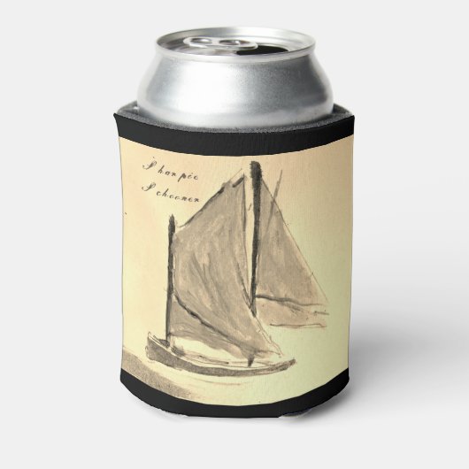 Sharpie Schooner Sailboat - Beverage Koelbox Blikjeskoeler (Blikje Achterkant)