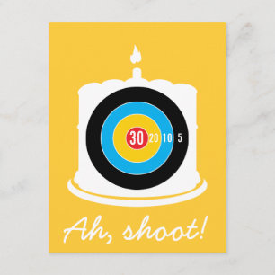 Sharpschutter 30th Birthday - Ah Shoot! Uitnodigin Kaart